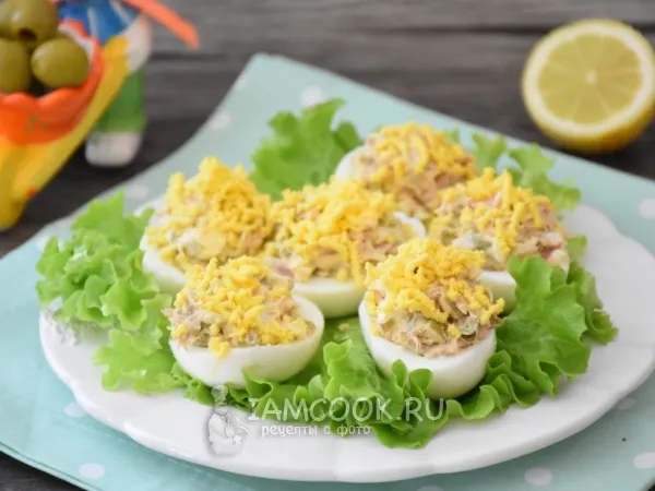 Фото блюда: Яйца, фаршированные тунцом