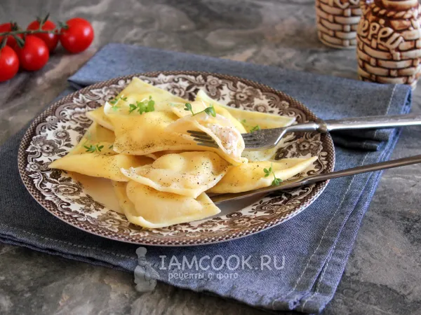 Фото блюда: Равиоли с креветками и рикоттой