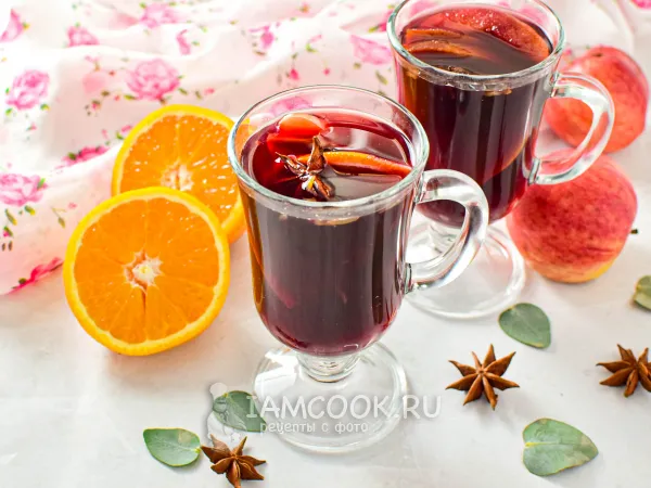 Фото блюда: Глинтвейн с апельсином и яблоком