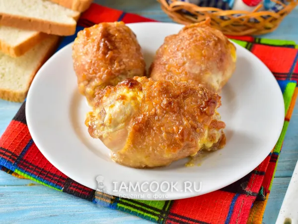 Фото блюда: Рулетики из куриных бедрышек с сыром