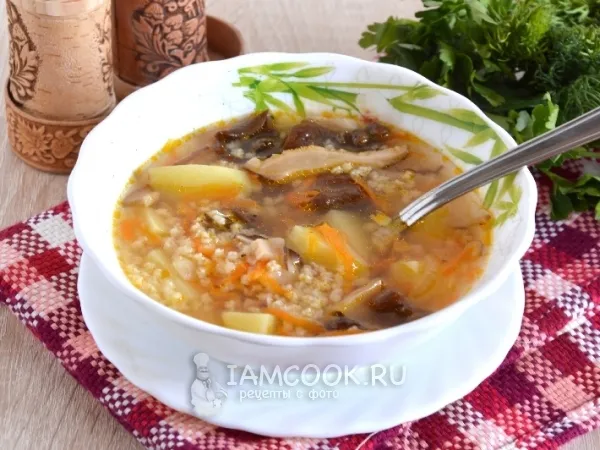 Фото блюда: Кулеш из пшена с сушеными грибами