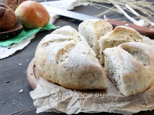 Фото блюда: Хлеб с семенами льна и овсяными хлопьями