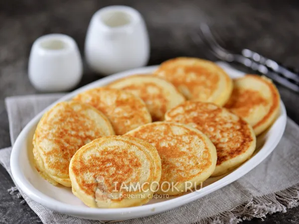 Фото блюда: Оладьи с манкой на молоке с дрожжами