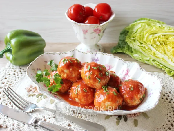 Фото блюда: Тефтели с пекинской капустой