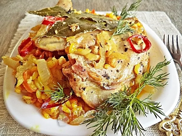 Фото блюда: Кролик с рисом в духовке