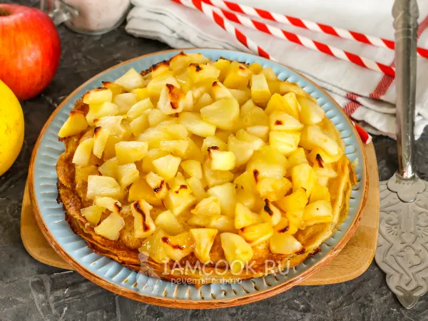 Фото блюда: Блинный пирог с яблоками