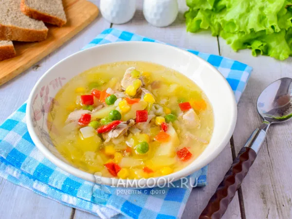 Фото блюда: Суп с гавайской смесью и курицей