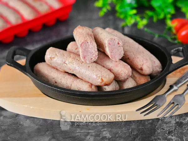 Фото блюда: Домашние сосиски в силиконовой форме
