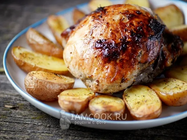 Фото блюда: Маринованное мясо с картошкой в духовке