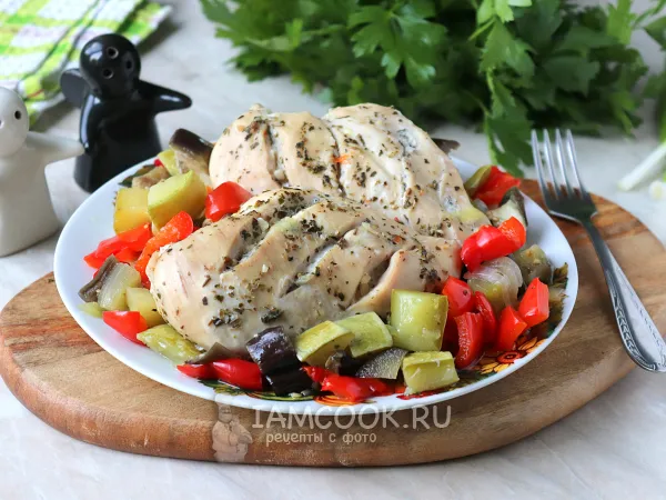 Фото блюда: Куриное филе с овощами ПП в духовке