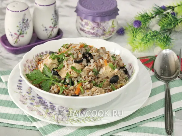 Фото блюда: Гречка с рыбными консервами
