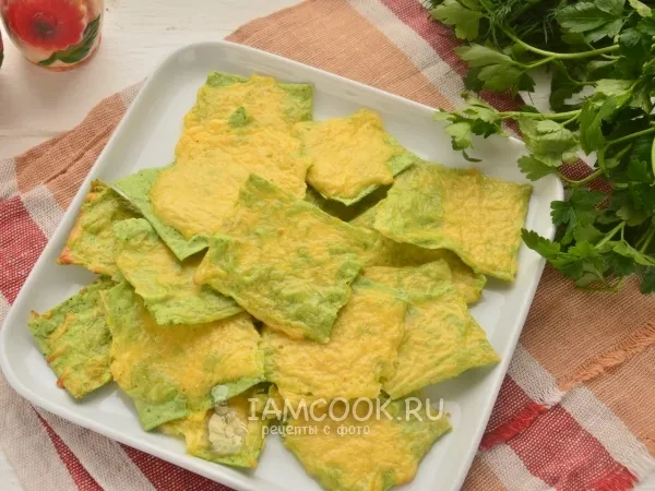 Фото блюда: Чипсы из лаваша с сыром в духовке