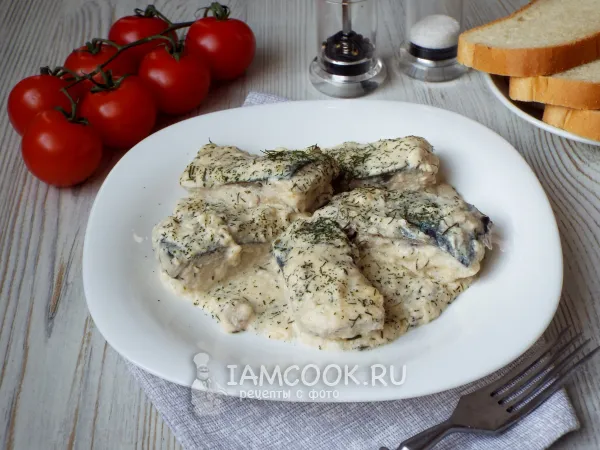 Фото блюда: Скумбрия в сливочном соусе