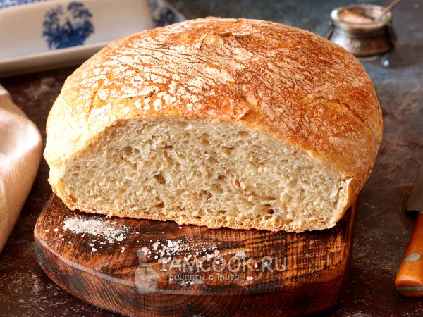 Фото блюда: Пшеничный хлеб с отрубями без замеса