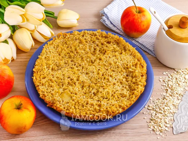 Фото блюда: ПП шарлотка в мультиварке (с яблоками)