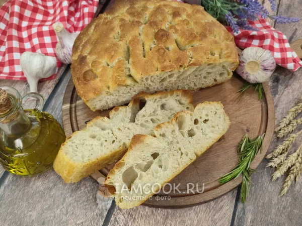 Фото блюда: Фокачча с розмарином и чесноком