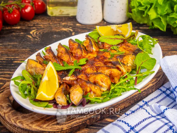 Фото блюда: Скумбрия в соево-горчичном соусе в духовке