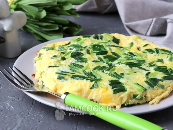 Фото блюда: Омлет с черемшой