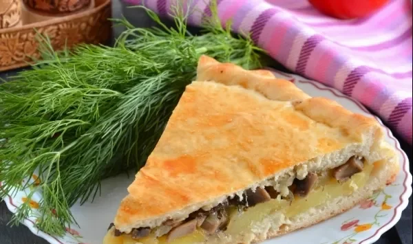 Фото блюда: Пирог с картошкой и грибами