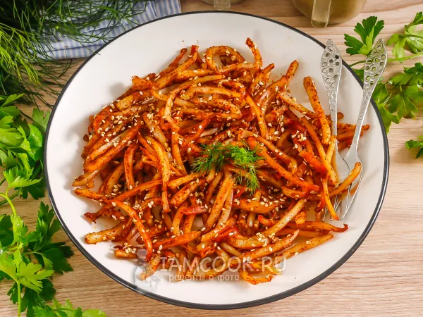 Фото блюда: Кальмар по-шанхайски с кунжутом