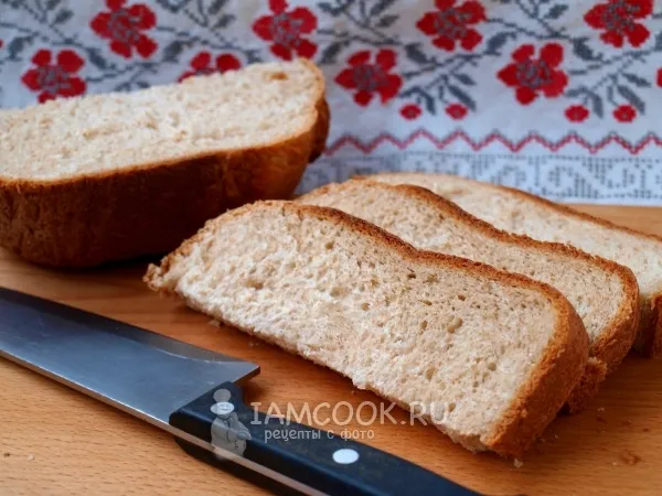 Фото блюда: Белый хлеб с отрубями в хлебопечке