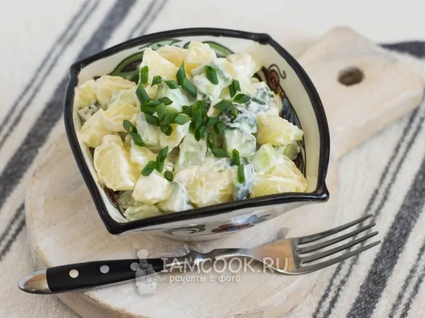 Фото блюда: Салат из картофеля со свежими огурцами