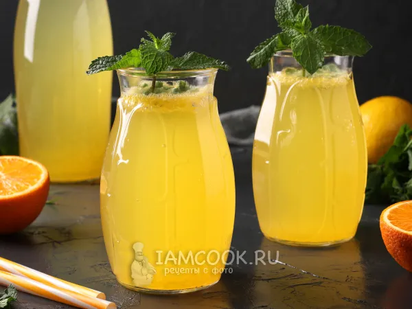 Фото блюда: Лимонад с лимоном, апельсином и мятой