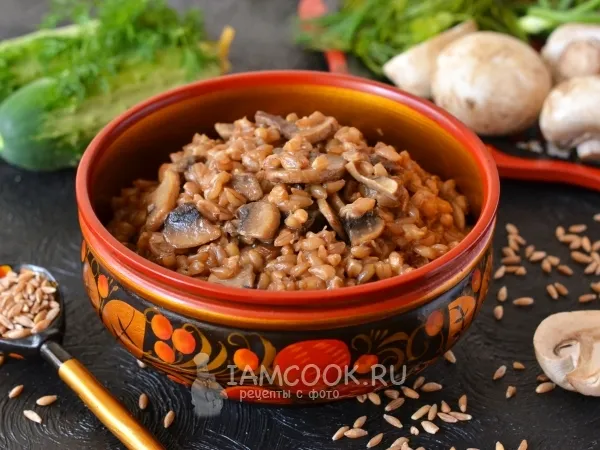 Фото блюда: Полба с грибами