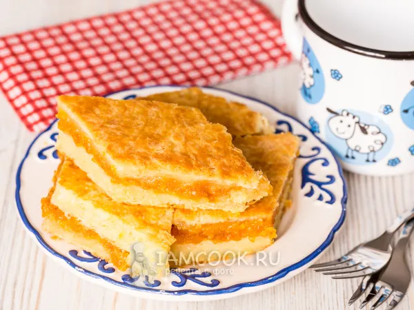 Фото блюда: Песочный пирог с курагой