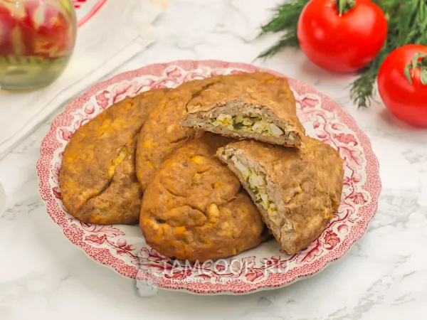 Фото блюда: Кето-пирожки с луком и яйцом