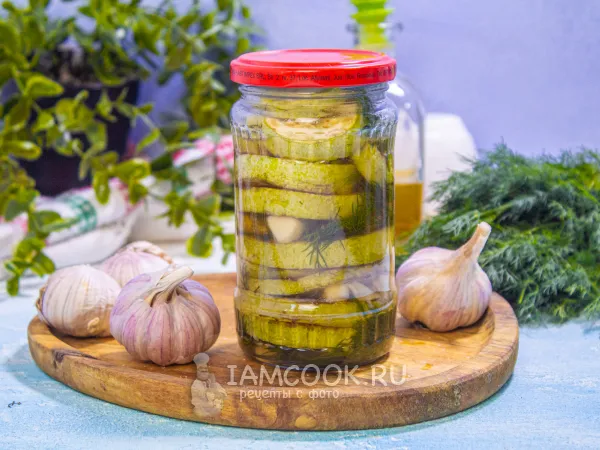 Фото блюда: Салат из жареных кабачков на зиму