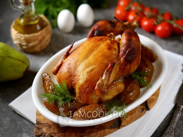 Фото блюда: Курица с грушей в духовке