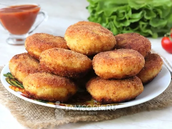 Фото блюда: Куриные котлеты со сливками