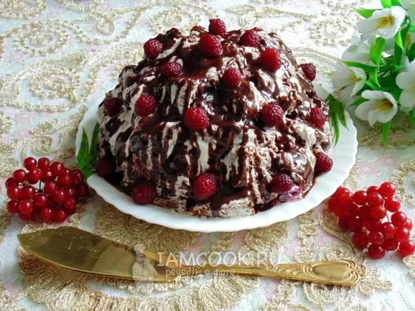 Фото блюда: Торт «Пудель» с малиной