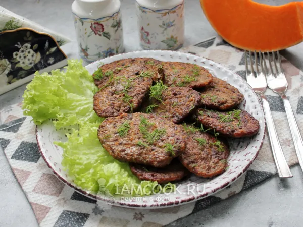 Фото блюда: Печеночные оладьи с тыквой