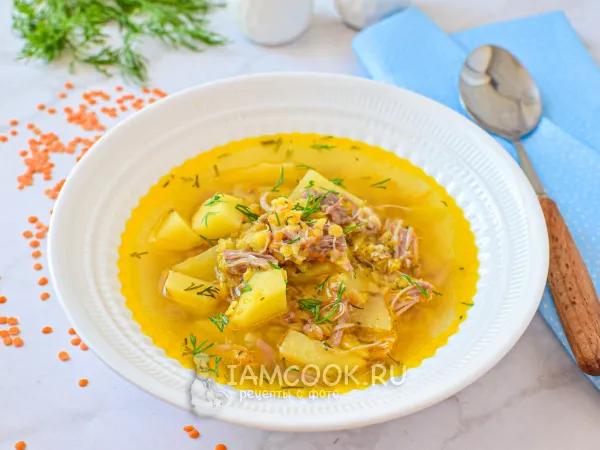 Фото блюда: Суп с тушенкой и чечевицей