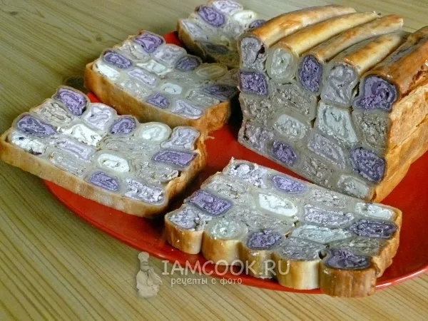 Фото блюда: Пирог блинный с творожной начинкой