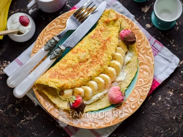 Фото блюда: Овсяноблин с творогом и бананом