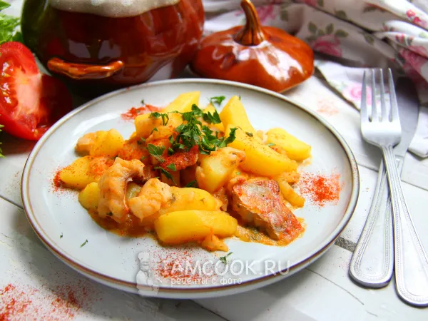 Фото блюда: Морской окунь в горшочке