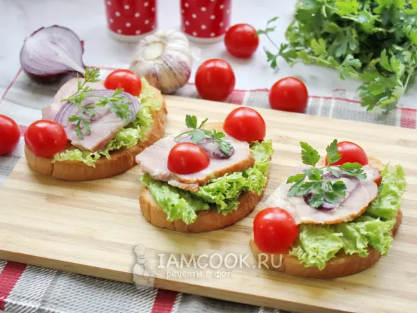 Фото блюда: Брускетта с бужениной