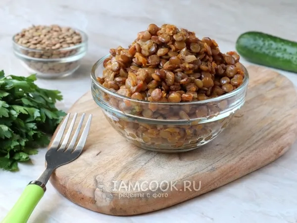 Фото блюда: Гарнир из зелёной чечевицы