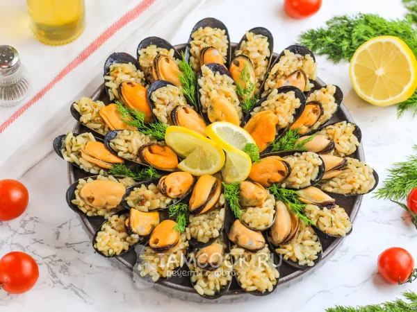 Фото блюда: Мидии фаршированные