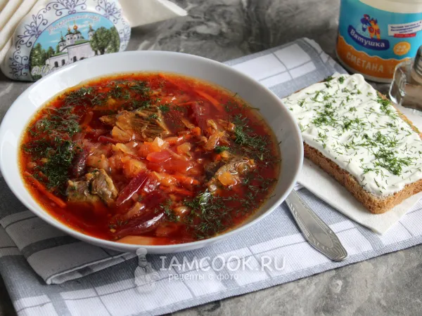 Фото блюда: Наваристый борщ с говядиной