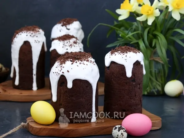 Фото блюда: Шоколадные куличи на шоколадном молоке