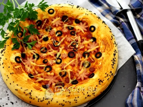 Фото блюда: Пицца на пышном тесте