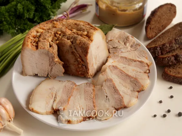 Фото блюда: Буженина из свиной грудинки (вареная)