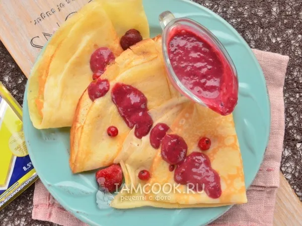 Фото блюда: Крепы с ягодным соусом