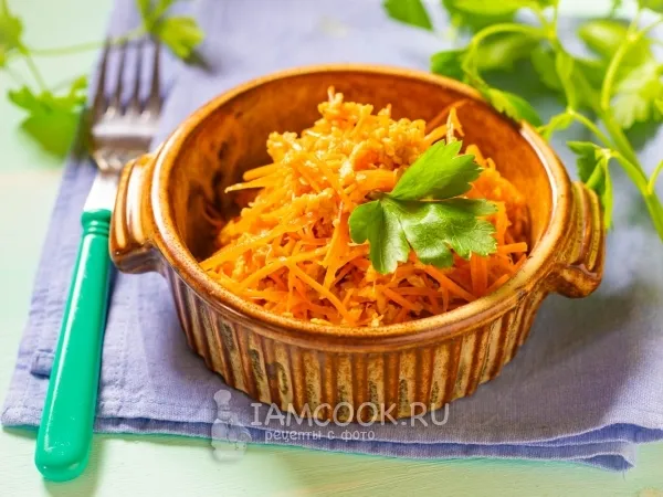 Фото блюда: Салат из соевого мяса с морковью