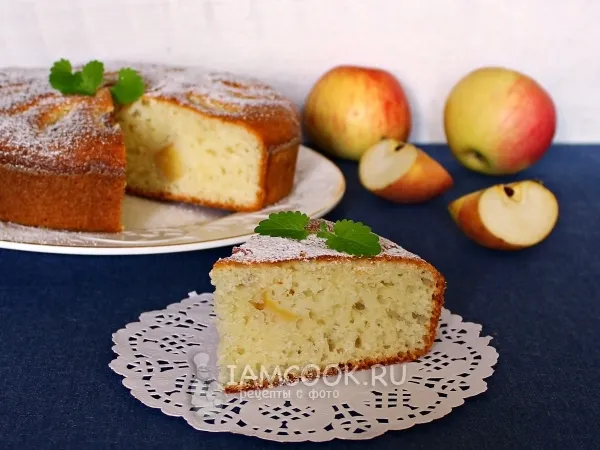 Фото блюда: Манник на сметане с яблоками