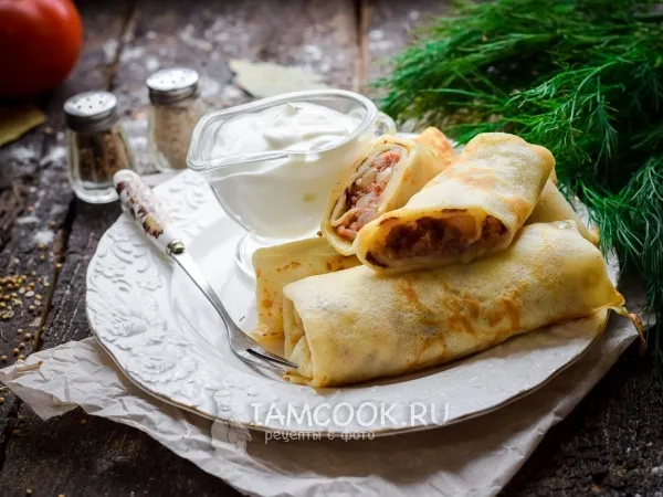 Фото блюда: Блинчики с ливером (ливерной колбасой)